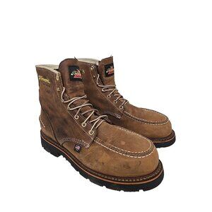 Thorogood Men's 6" Steel Toe WP Moc Toe Work Boot U.S.A. 804-3636 Brown 11D